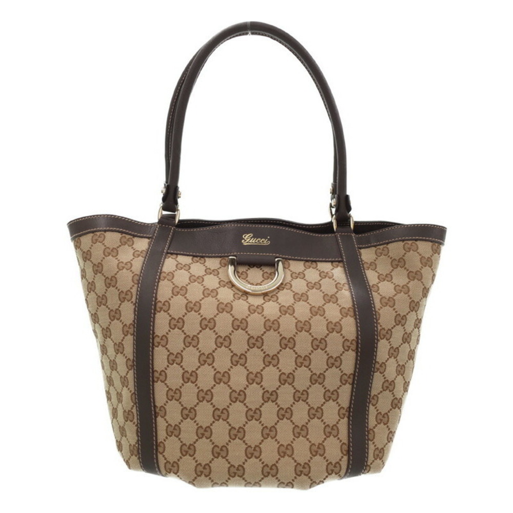 Gucci Original GG Canvas Ring Abbey Tote Bag Brown